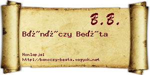 Bánóczy Beáta névjegykártya