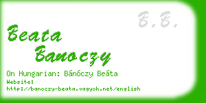 beata banoczy business card